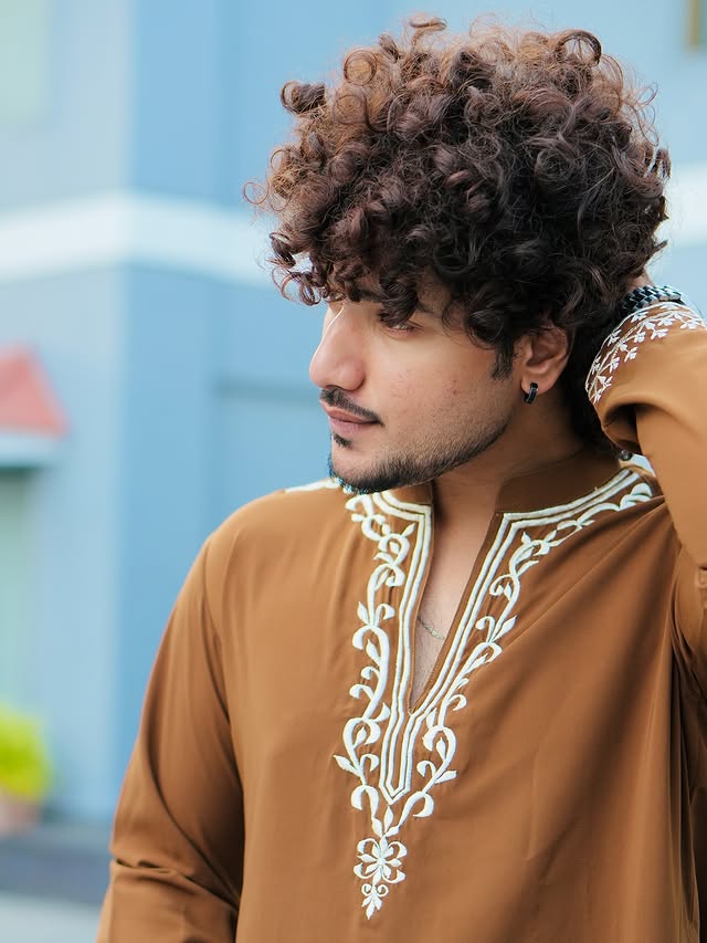 Premium Embroidered Brown Kurta Pajama set