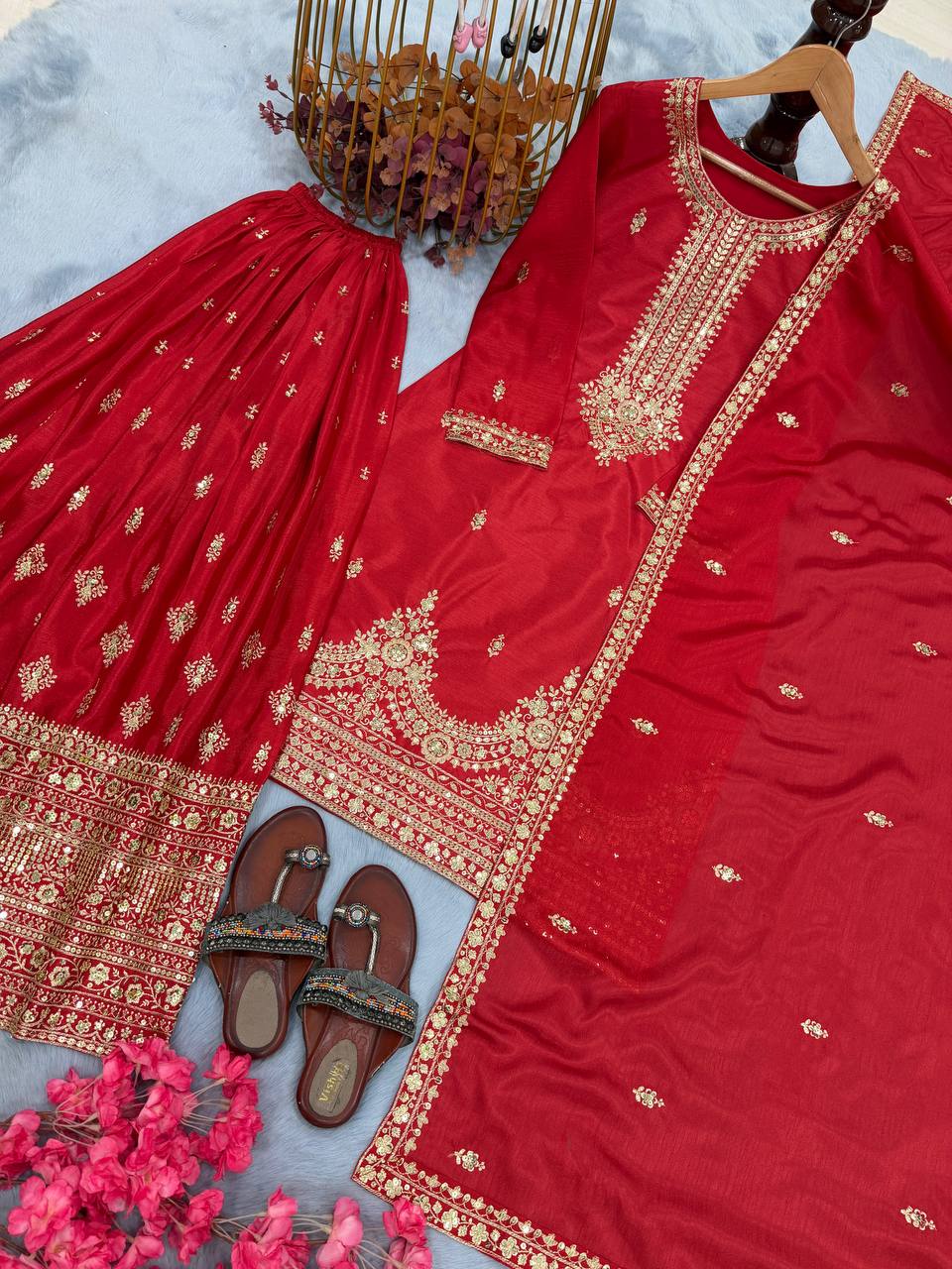 PREMIUM DESIGNER READYMADE TOP PLAZZO & DUPATTA COLLECTIONS