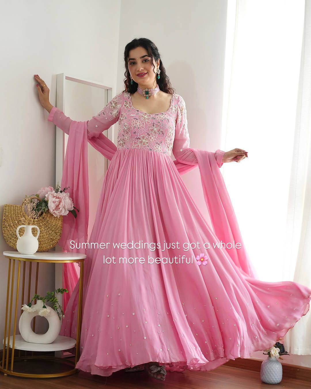 DESIGNER ANARKALI GOWN WITH ELEGANT DUPATTA