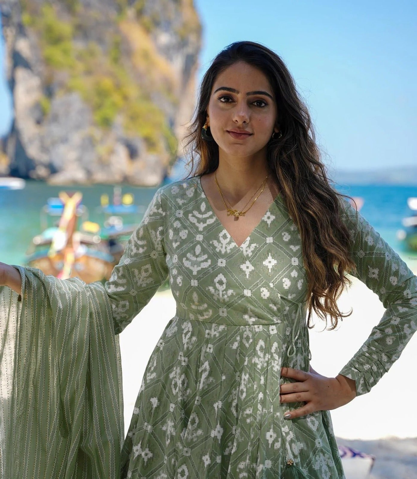 Women’s Anarkali Pent Dupatta Set