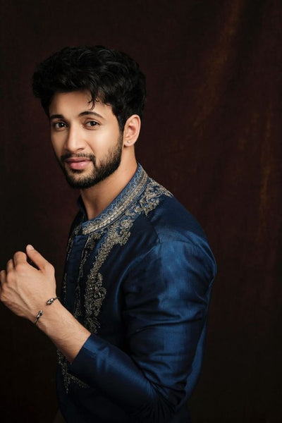 Blue Jari Pure Gaji Embroiderde Kurta