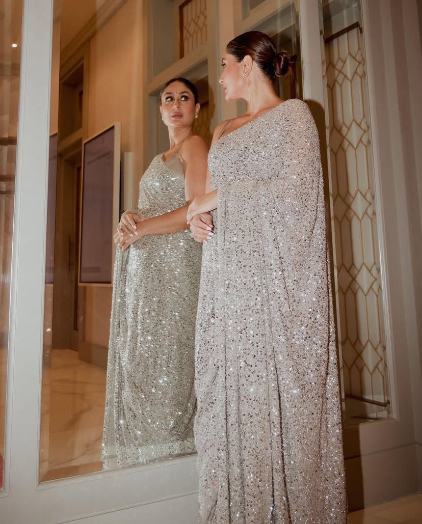 Bollywood KAREENA KAPOOR KHAN  BLOCKBUSTER Sequins saree