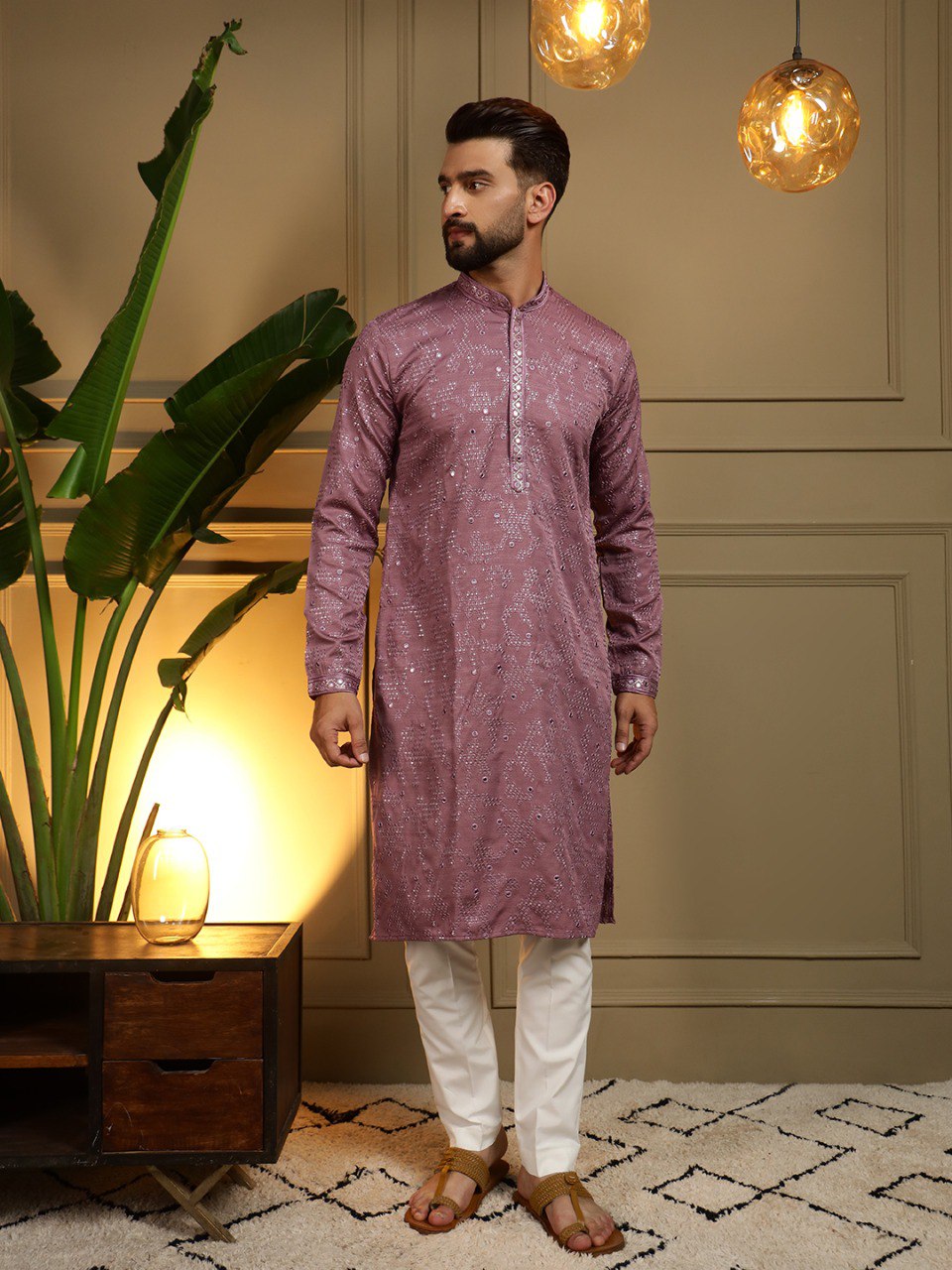 Royal Mirror Work Kurta Pyjama