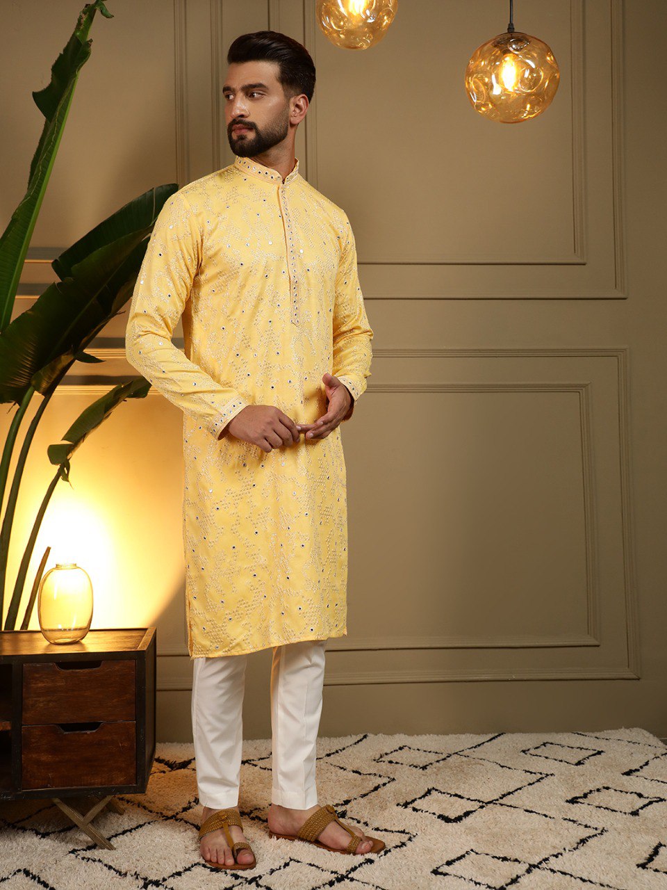 Royal Mirror Work Kurta Pyjama