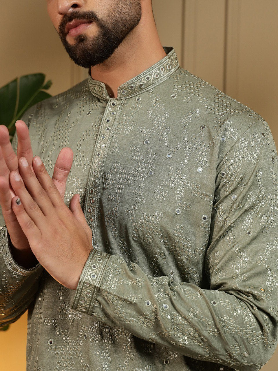 Royal Mirror Work Kurta Pyjama