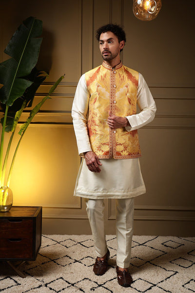3D Jacquard Weave Koti Kurta With Pant Set