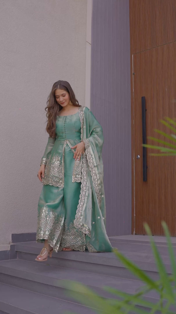 Women Fandy Sharara Dupatta Set